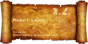 Madari Lajos névjegykártya